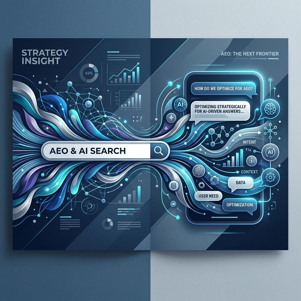 Abstract illustration for answer engine optimization